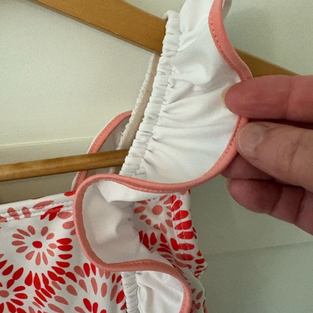 Bella Bliss Girl’s Tie-Back Ruffle Swimsuit. Size 7.